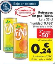 Oferta de Refrescos sin gas por 0,24€ en Carrefour