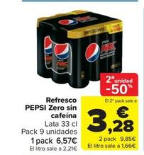 Oferta de Refresco zero sin cafeina por 3,28€ en Carrefour