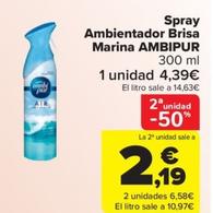 Oferta de Spray ambientador brisa marina por 4,39€ en Carrefour