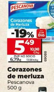 Oferta de Corazones de merluza por 5,49€ en Dia