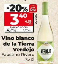 Oferta de Vino blanco de la tierra verdejo por 3,4€ en Dia