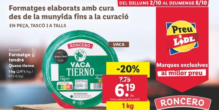 Oferta de Formatges elaborats amb cura des de la munyida fins a la curacio por 6,19€ en Lidl