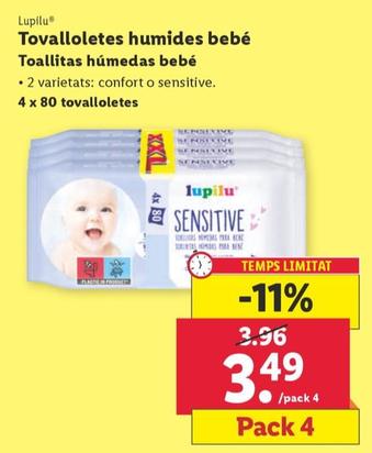Oferta de Tovalloletes humides bebe por 3,49€ en Lidl