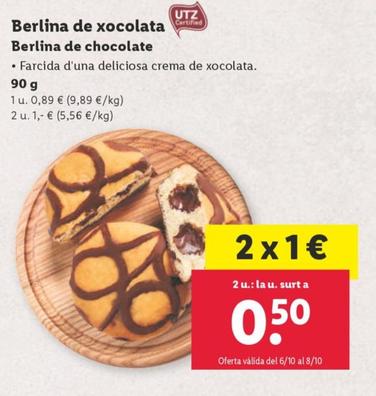Oferta de Berlina de xocolata por 0,5€ en Lidl