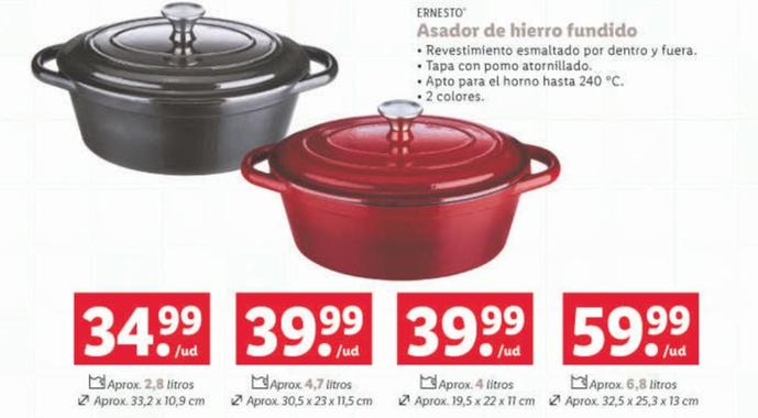Oferta de Asador de hierro fundido por 34,99€ en Lidl