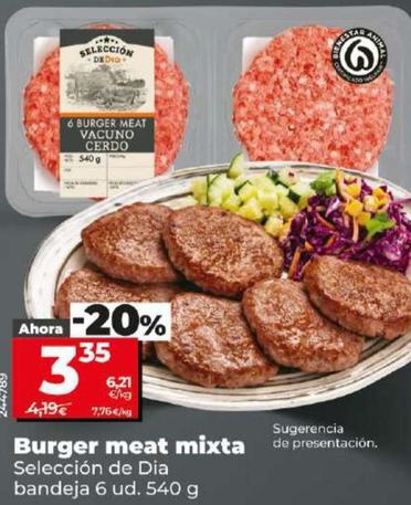 Oferta de Burger meat mixta por 3,35€ en Dia