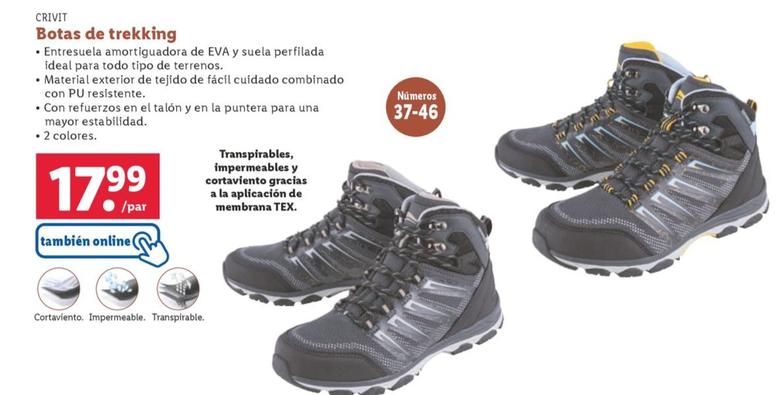 Oferta de Botas de trekking por 17,99€ en Lidl