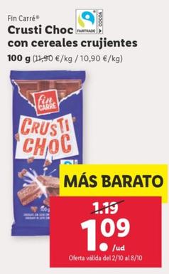 Oferta de Crusti Choc con cereales crujientes por 1,09€ en Lidl