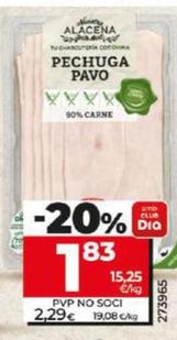 Oferta de Pit de gall dindi 90% carn en llenques gruixudes por 1,83€ en Dia