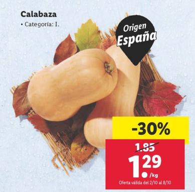Oferta de Calabaza por 1,29€ en Lidl