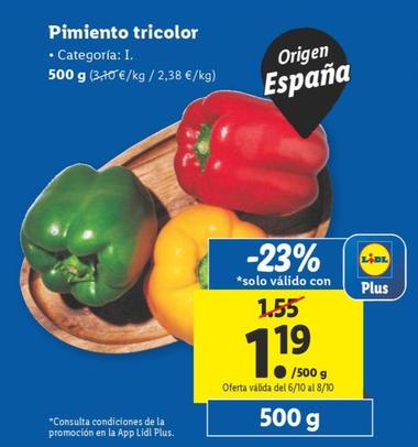 Oferta de Pimiento tricolor por 1,19€ en Lidl