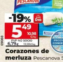 Oferta de Corazones de merluza por 6,79€ en Dia