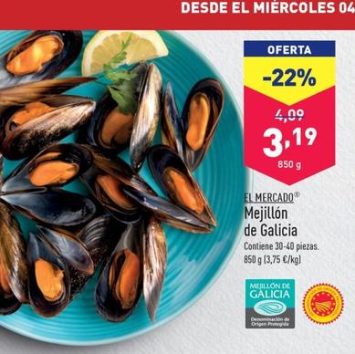 Oferta de El mercado mejillon de galicia por 3,19€ en ALDI