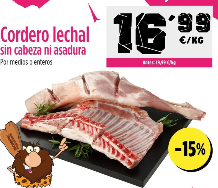 Oferta de Cordero lechal sin cabeza in asadura por 16,99€ en Ahorramas