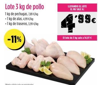 Oferta de Lote 3kg de pollo por 4,99€ en Ahorramas