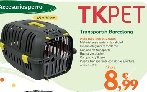 Oferta de TK-Pet - Transportín Barcelona por 8,99€ en Tiendanimal