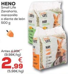 Oferta de Heno - small life zanahoria, manzanilla o diente de leon por 2,99€ en Kiwoko