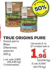 Oferta de True origins - pure snack perro bites diferentes sabores por 3,95€ en Kiwoko