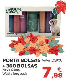 Oferta de Nova clean - porta bolsas + 360 bolsas por 7,99€ en Kiwoko