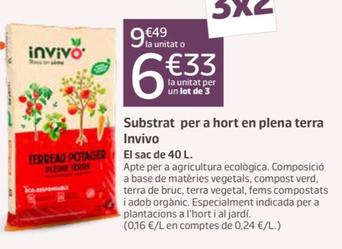 Oferta de Invivo - substrat per a hort en plena terra por 9,49€ en Jardiland