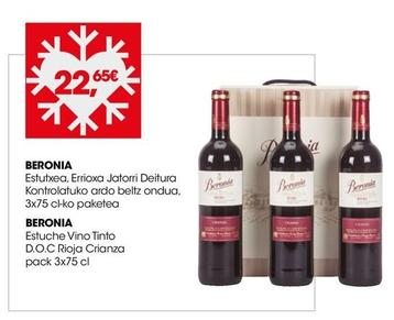 Oferta de Estuche Vino Tinto D.o.c Rioja Crianza por 22,65€ en Eroski