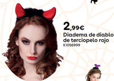 Oferta de Diadema de diablo de terciopelo rojo por 2,99€ en ToysRus