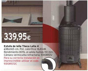 Oferta de Estufa De Leña Theca Leña 4 por 339,95€ en Cadena88