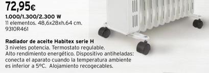 Oferta de Radiador De Aceite Serie H por 72,95€ en Cadena88