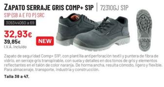 Oferta de Zapato Serraje Gris Comp+ S1p por 32,93€ en Coinfer