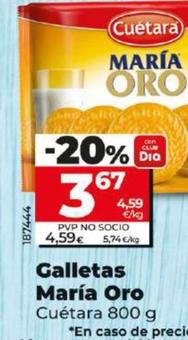 Oferta de Galletas Maria Oro por 3,67€ en Dia