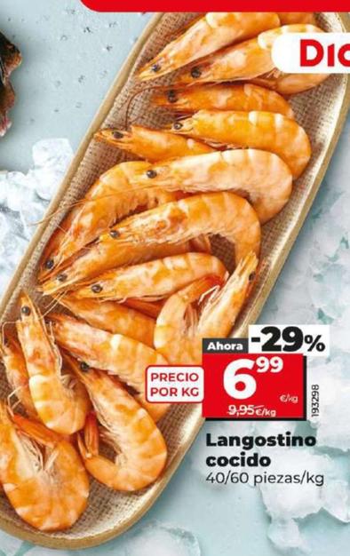 Oferta de Langostino cocido por 6,99€ en Dia