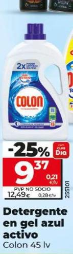 Oferta de Detergente en gel azul activo por 9,37€ en Dia