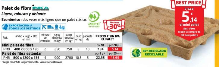 Oferta de Palet De Fibra Inka por 5,14€ en RAJA