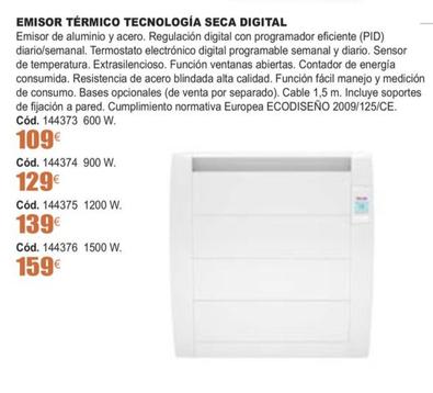 Oferta de Emisor Térmico Tecnología Seca Digital por 109€ en Ferrcash