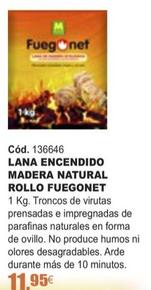 Oferta de Lana Encendido Madera Natural Rollo por 11,95€ en Ferrcash