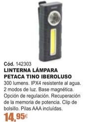 Oferta de Iberoluso - Linterna Lámpara Petaca Tino por 14,95€ en Ferrcash
