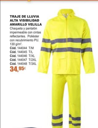 Oferta de Traje De Lluvia Alta Visibilidad Amarillo por 34,95€ en Ferrcash