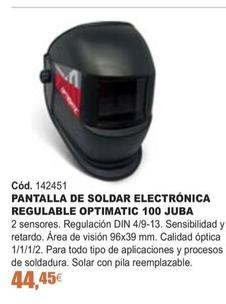 Oferta de Pantalla De Soldar Electrónica Regulable Optimatic 100 por 44,45€ en Ferrcash
