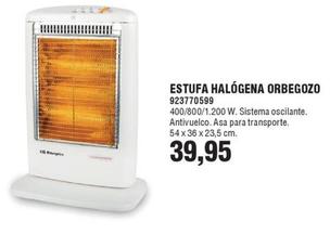 Oferta de Estufa Halógena por 39,95€ en Coinfer