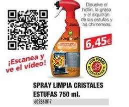 Oferta de Spray Limpia Cristales Estufas 750 Ml. por 6,45€ en Optimus