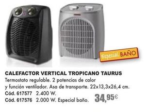 Oferta de Calefactor Vertical Tropicano Taurus por 34,95€ en YMÁS