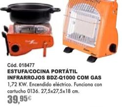 Oferta de Estufa/cocina Portátil Infrarrojos Bdz-q1000 Com Gas por 39,95€ en YMÁS