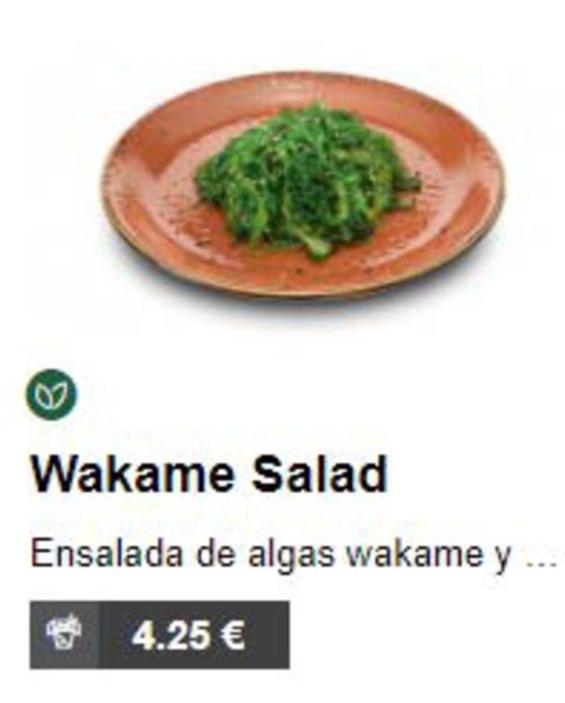 Oferta de Wakame Salad por 4,26€ en UDON