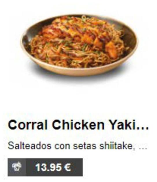 Oferta de Corral Chicken Yaki por 13,95€ en UDON