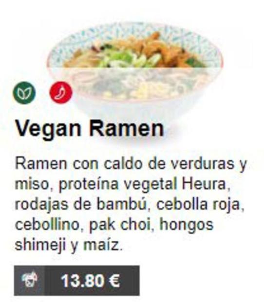 Oferta de Vegan Ramen por 13,8€ en UDON