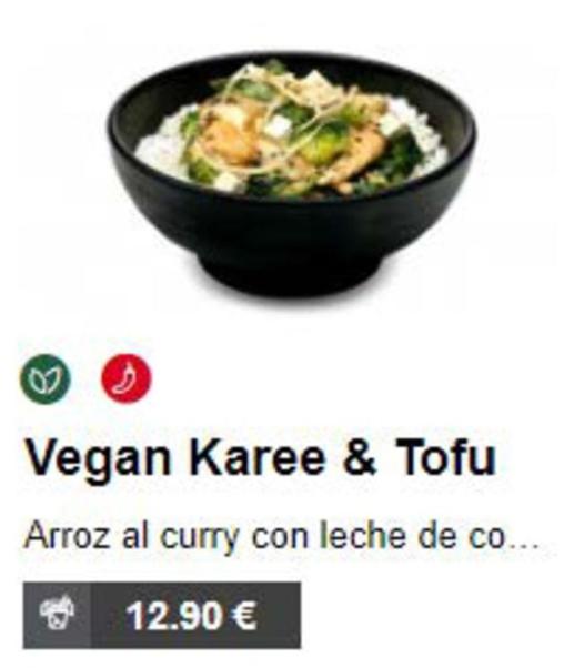 Oferta de Vegan Karee & Tofu por 12,9€ en UDON