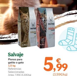 Oferta de Salvaje - Pienso Para Gatito O Gato por 5,99€ en Tiendanimal