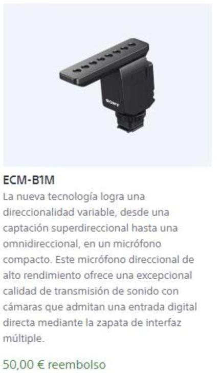 Oferta de Ecm-b1m por 50€ en Sony
