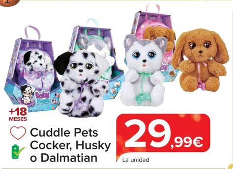 Oferta de Cuddle Pets Cocker, Husky O Dalmatian por 29,99€ en Carrefour