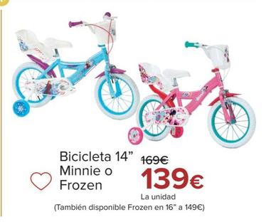 Oferta de Bicicleta 14 Minnie O Frozen por 139€ en Carrefour